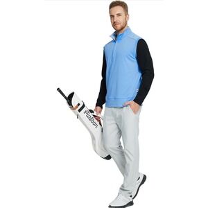 Rouen Mens Vest Outerwear Moisture Wicking Sleeveless Sports Quarter Zip Light L